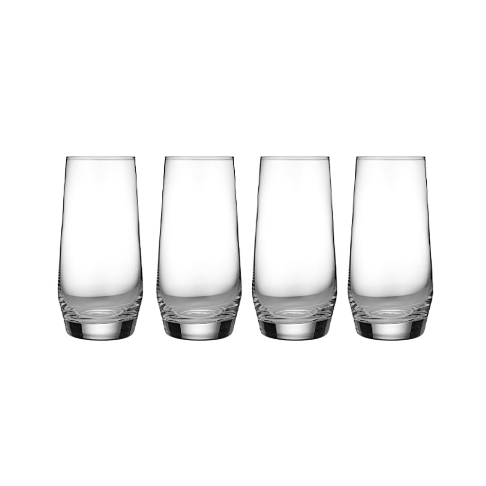 4pc Tempa Quinn 500ml Crystal Highball Tumbler Glass Cocktail Drinking Cup Clear