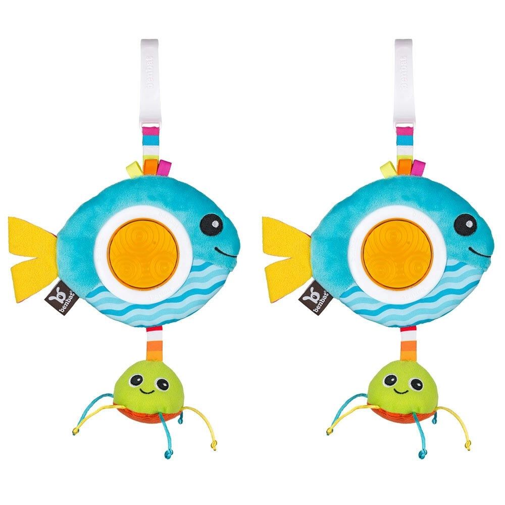 2PK Benbat Dazzle Rattle Fish Baby/Infant 0m+ Hanging Educational Stroller Toys