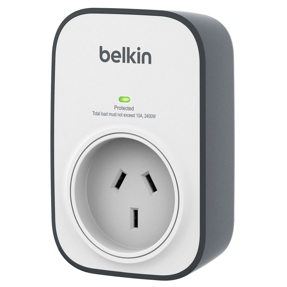 Belkin 240V 1 Outlet Wall Mounted Surge Protector Power Board Grey/White