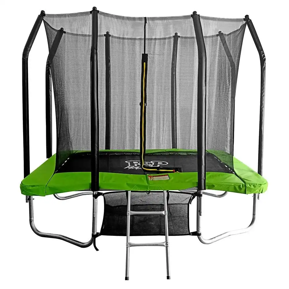 Pop Master 8FT x 5FT Rectangular Trampoline with Spring Ladder Safety Net Kids