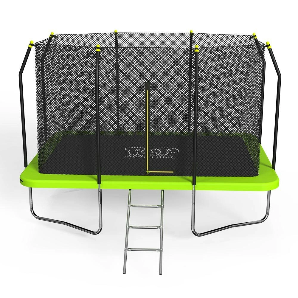 Pop Master 11FT x 8FT Rectangular Trampoline with Spring Ladder Safety Net Kids