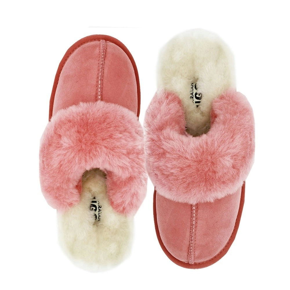 Waratah UGG® Ladies Luxury Sheepskin Scuffs - Coral Pink