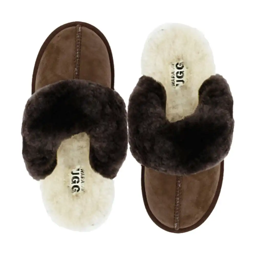 Waratah UGG® Ladies Luxury Sheepskin Scuffs - Chocolate