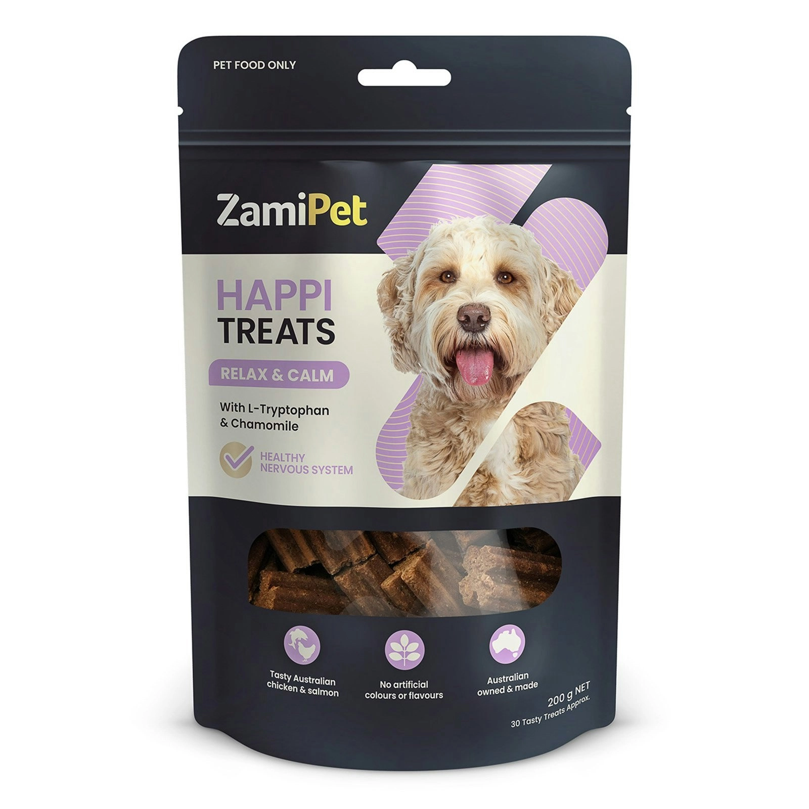 ZamiPet Happitreats Relax & Calm Chews for Dogs 200 GM 30 Chews