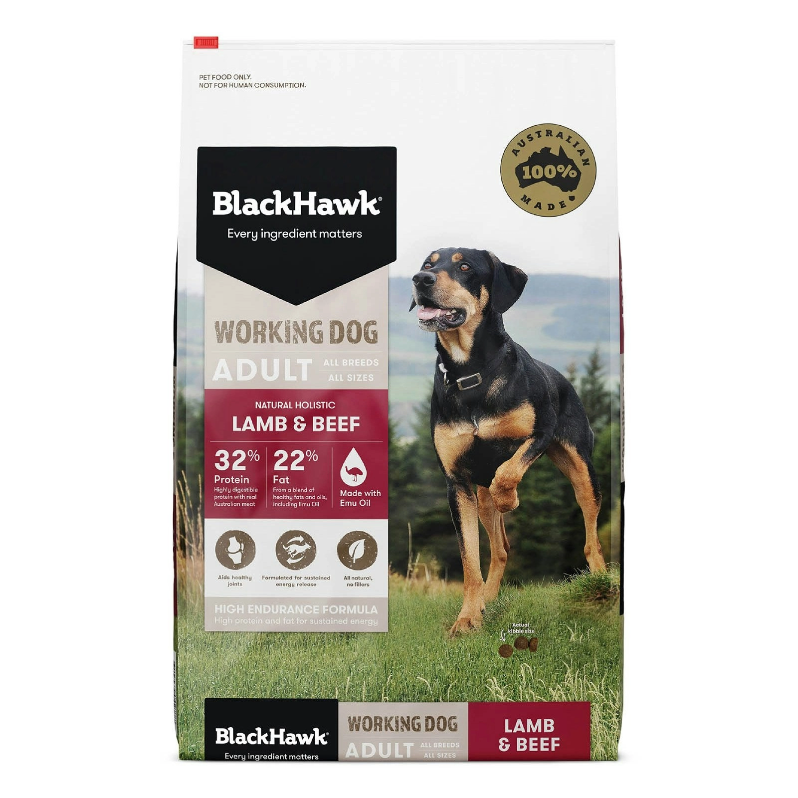 BlackHawk Working Dog Lamb Beef Adult Dog Food 20 Kg