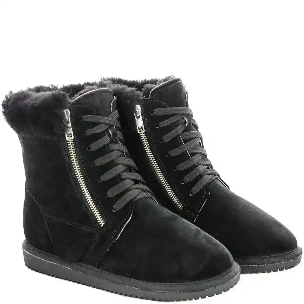 Original Ugg Australia Zipper Black Lace Up Boots | Brands ...