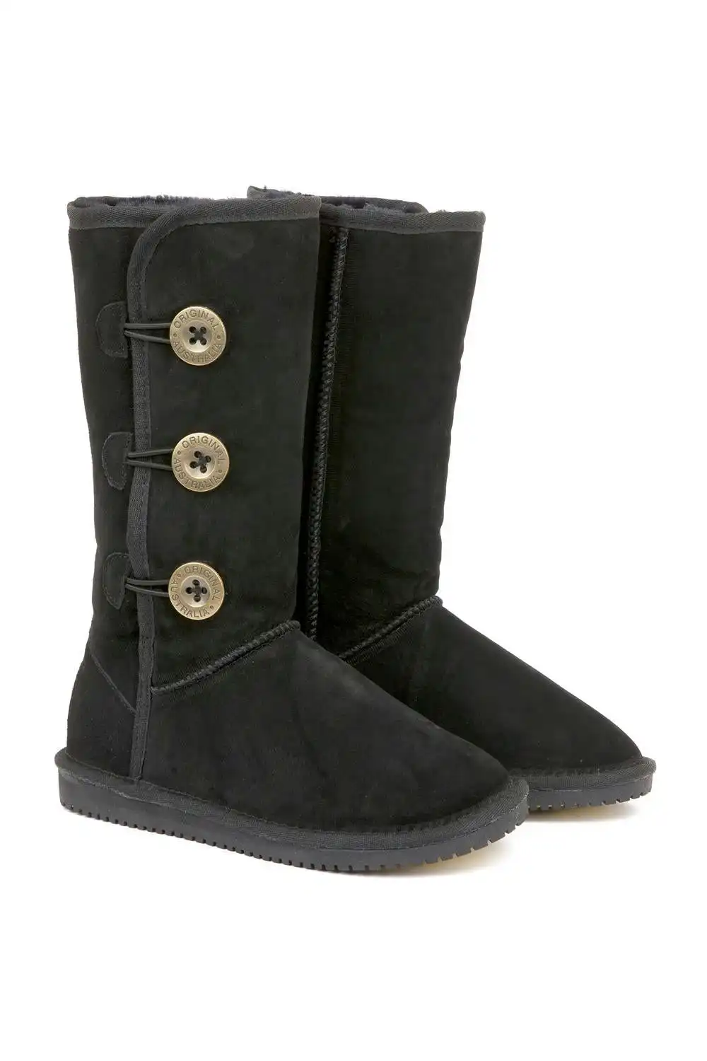 Original Ugg Australia Three Button Long Black Boots