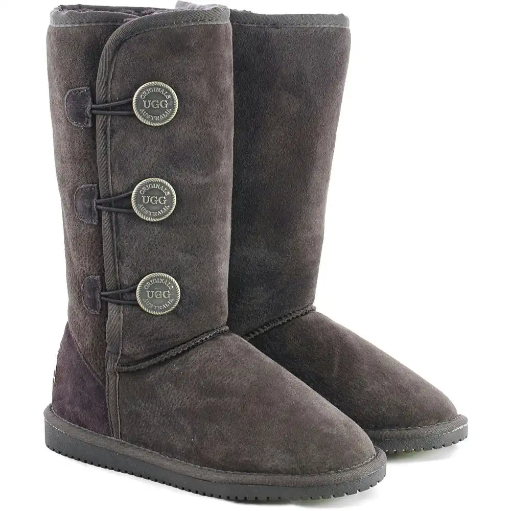 Original Ugg Australia Three Button Long Chocolate Boots