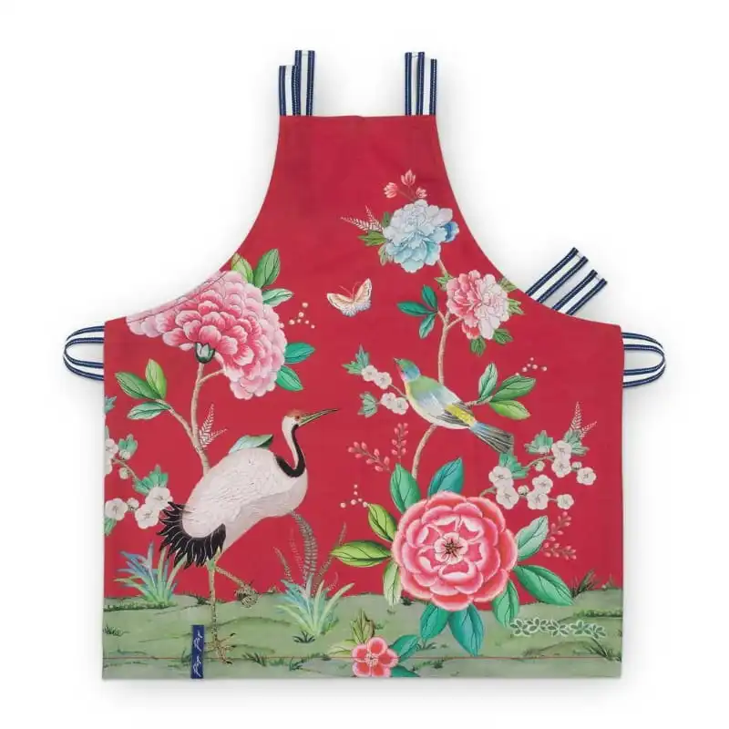 PIP Studio Blushing Birds Cotton Red Apron