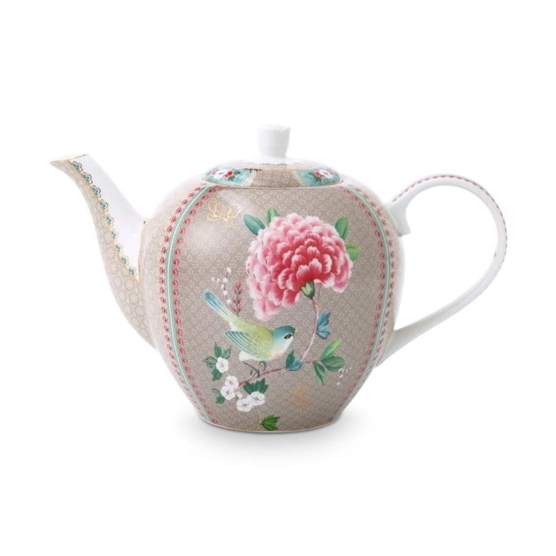 PIP Studio Blushing Birds Porcelain Khaki 1.6L Tea Pot