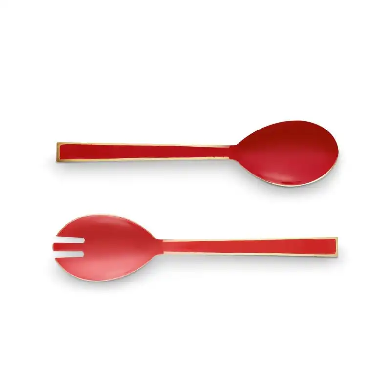 PIP Studio Enamelled Red Salad Servers Set of 2