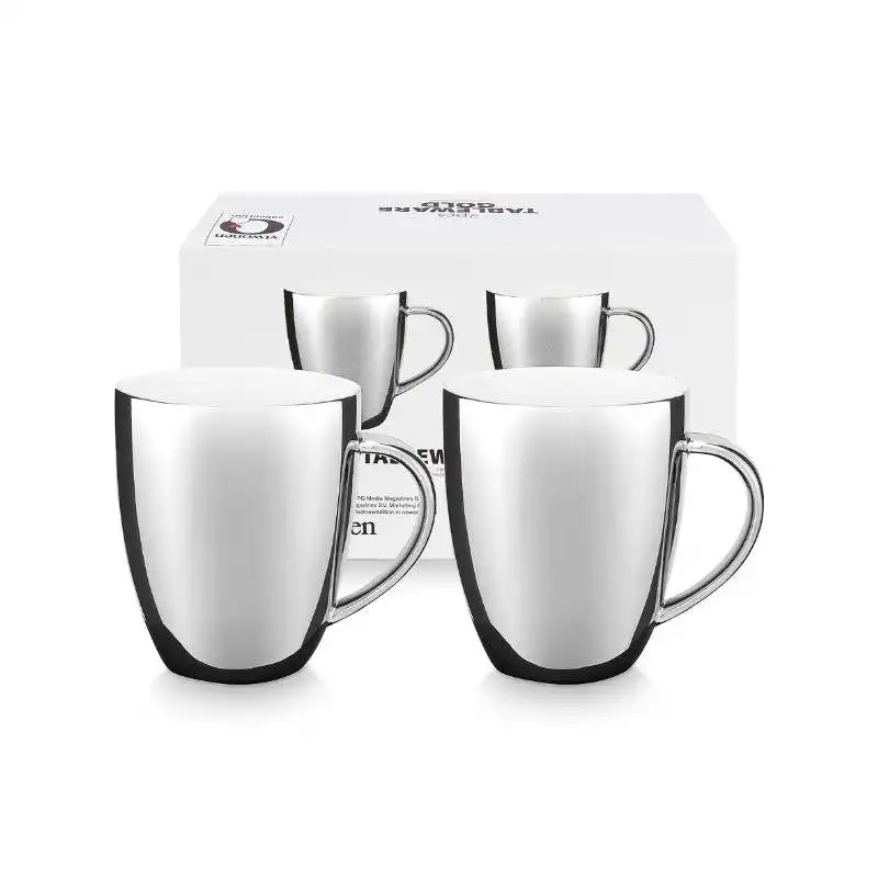 VTWonen Silver 250ml Mugs with Ear Set of 2