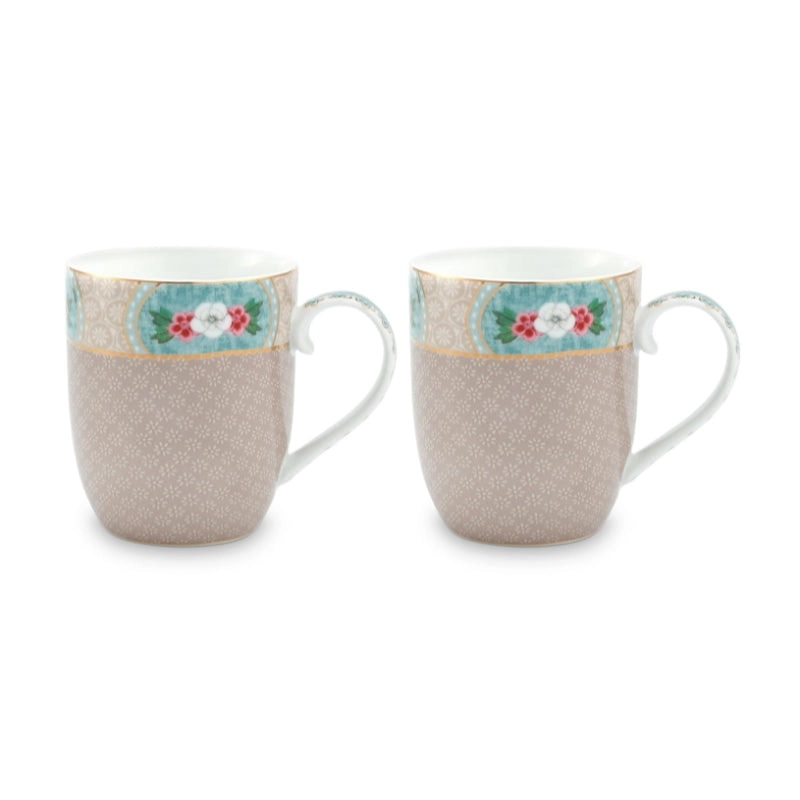 PIP Studio Blushing Birds Khaki Small 145ml Mugs Set of 2