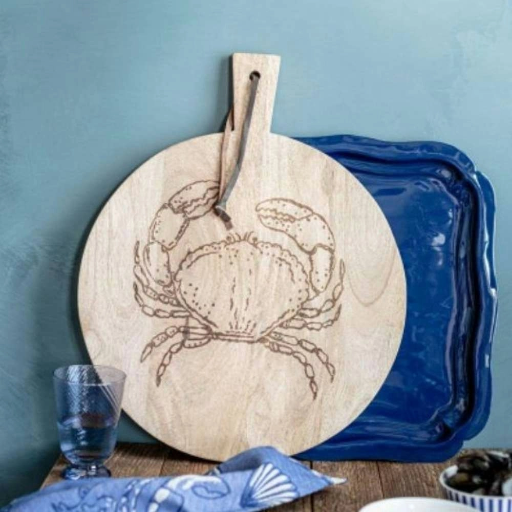 PIP Studio Crab Bleached Mango Wood Natural Round Tray