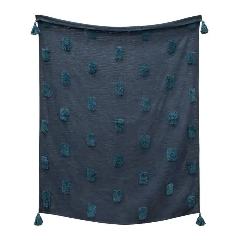 J.Elliot Quinn Textured Indigo and Majolica Throw