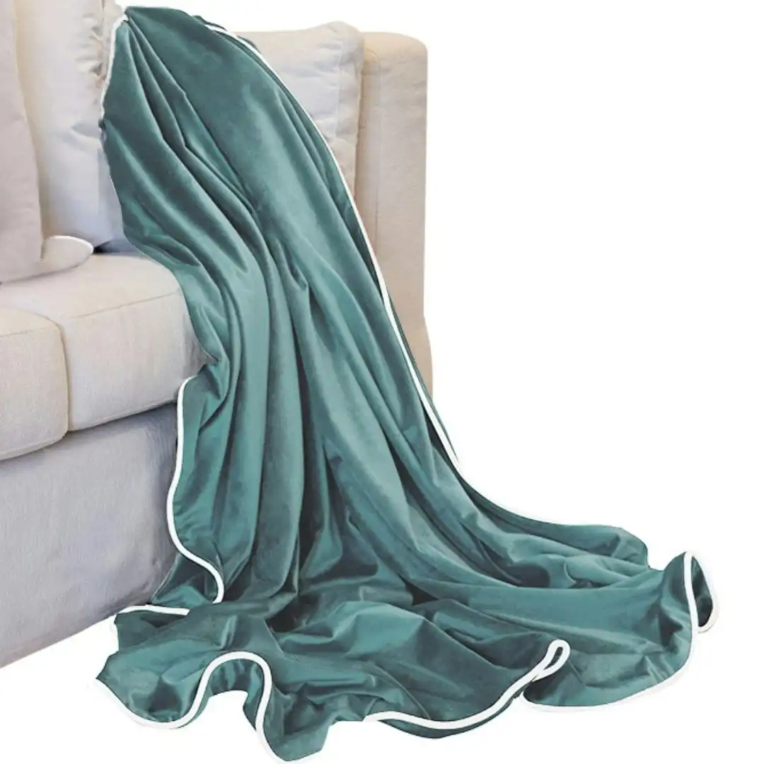 Mirage Haven Aria Plush Luxury Velvet Sage 250x140cm Throw