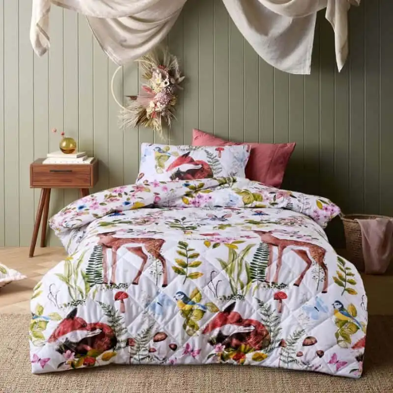 Happy Kids Habitat Printed Cotton Quilted Quilt Cover Set