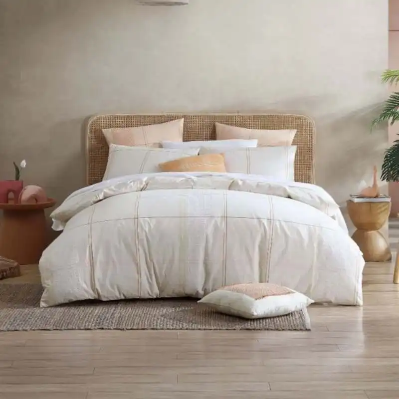 Linen House Cobain Vanilla Quilt Cover Set