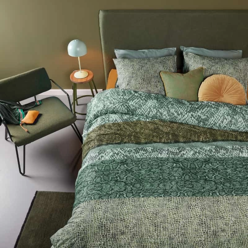 Bedding House Skin Cotton Green Quilt Cover Set