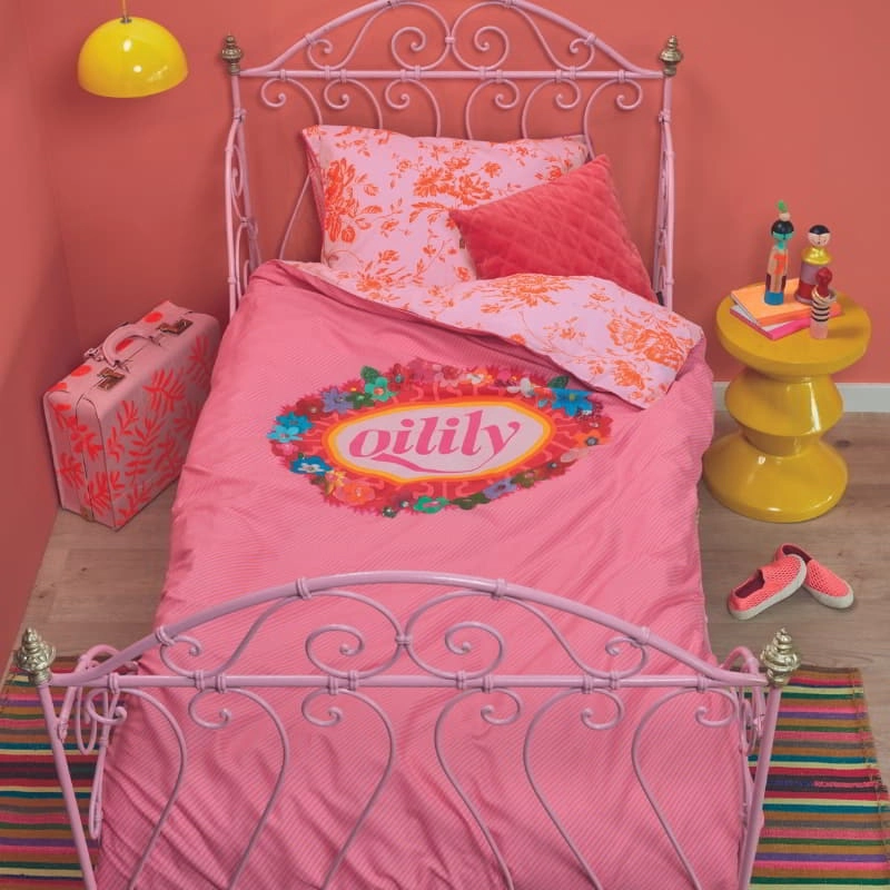 Oilily Prom Flowers Cotton Pink Quilt Cover Set