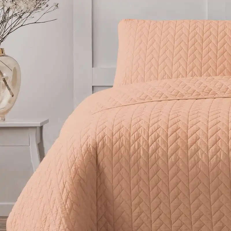 Ardor Boudoir Maya Quilted Peachy Quilt Cover Set