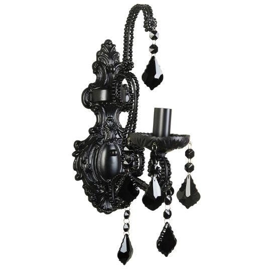 Venice Black Chic Crystal Wall Lamp Chandelier - 1 Light