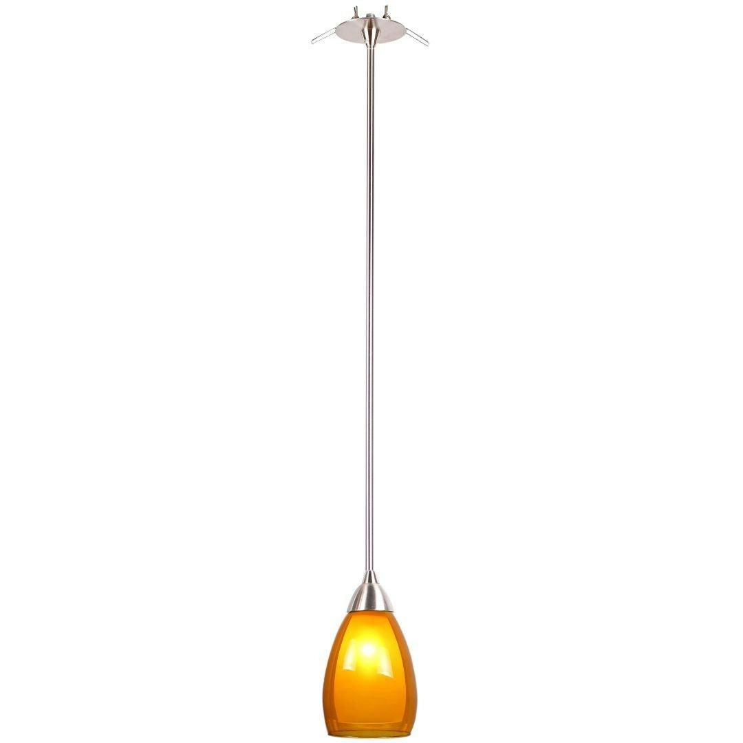 NIKI - Twin Glass - One Light Pendant - Amber/Orange