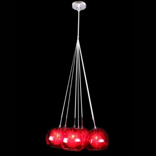 METEOR - 7 Light - Cluster Pendant - Red