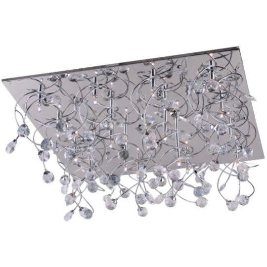 Katie Square Flush Mount Chandelier - Chrome - Large CLEARANCE OVER 50% OFF