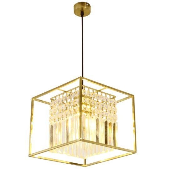 Tael Crystal Pendants -  Satin Gold - 1 Light - Medium