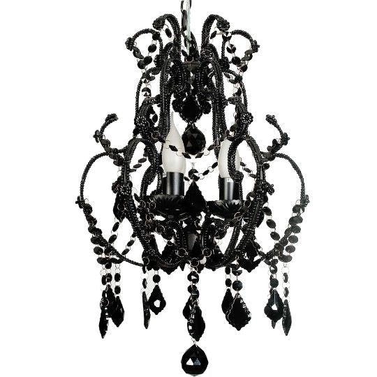 Venice Black Chic Crystal Chandelier Pendant - 3 Light