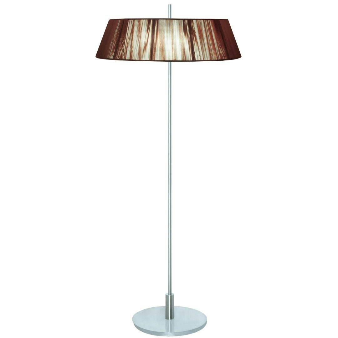 Paolo 2 Light Silk String Shade Floor Lamp Chocolate Shade