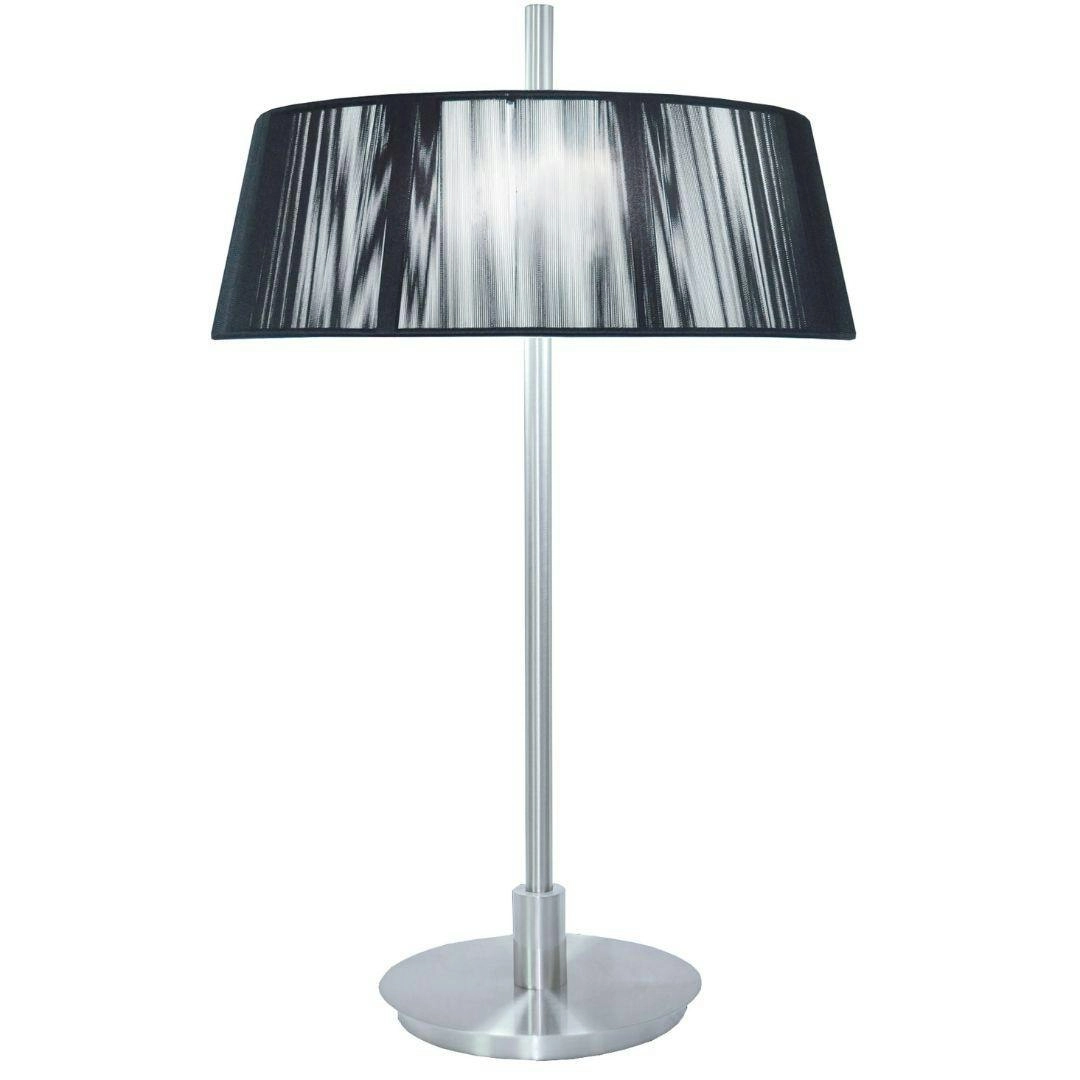 Paolo 2 Light Silk String Shade Table Lamp Black Shade