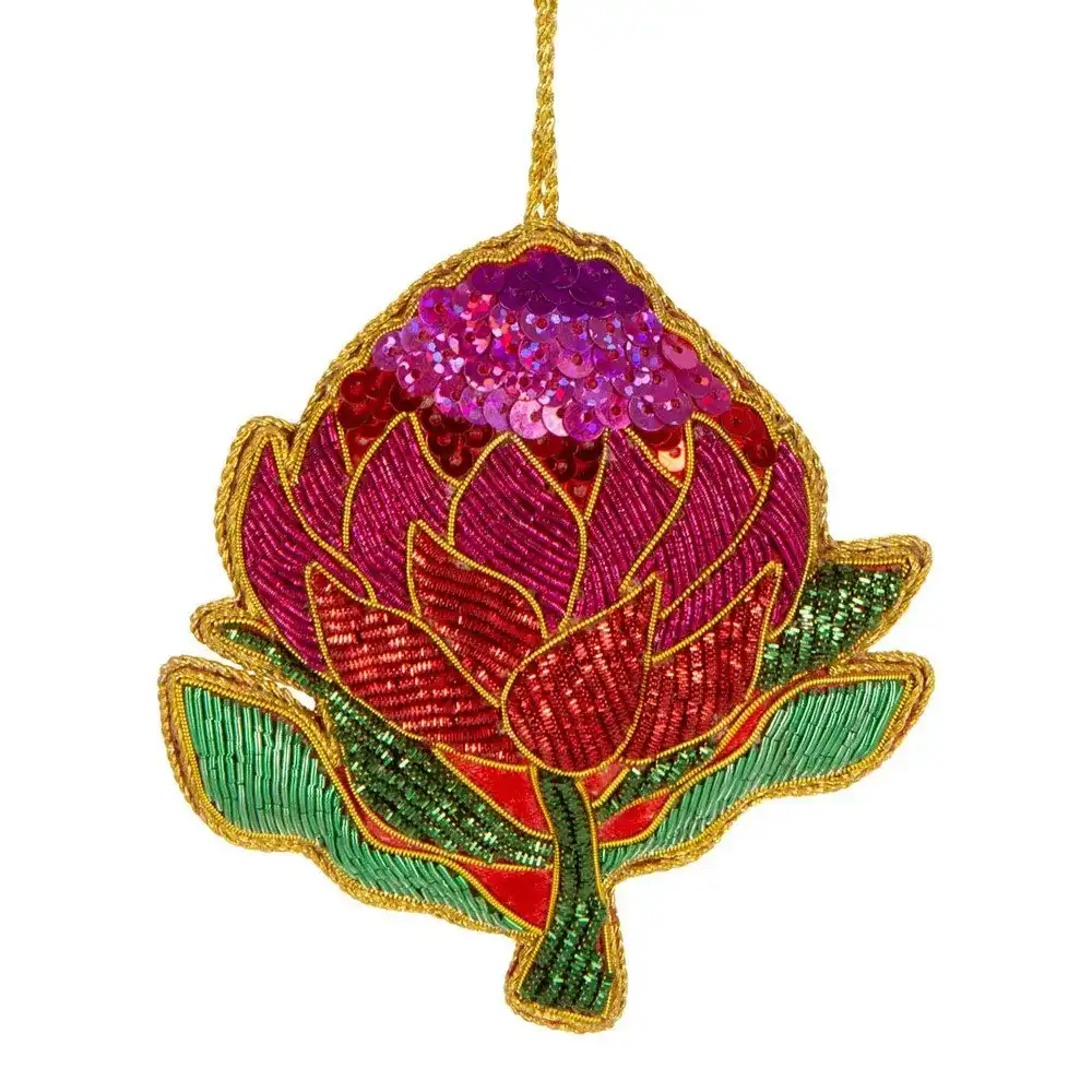 Belle Waratah Sequin Hanging Decoration