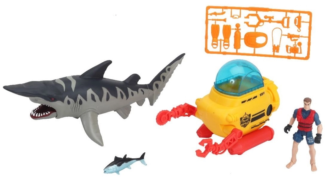 Wild Quest Research Shark Submarine Playset