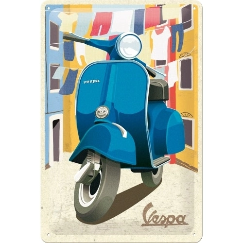 Nostalgic Art 20x30cm Medium Metal Wall Sign Vespa  Italian Laundry Home Decor