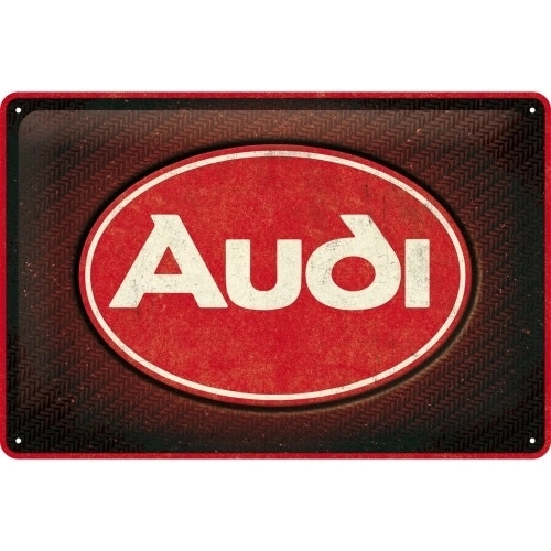 Nostalgic Art Audi Logo Red Shine 20x30cm Medium Metal Tin Sign Home Wall Decor