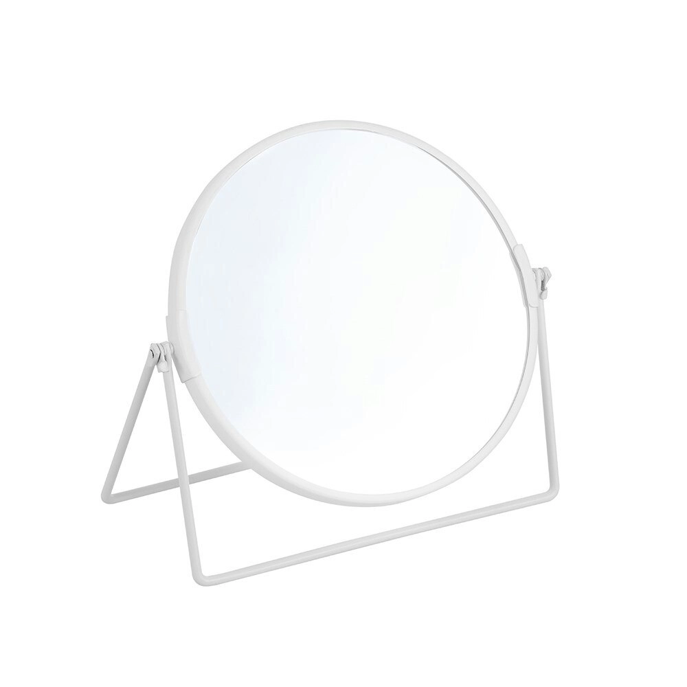 Boxsweden Bano 19.5cm Double Side Cosmetic Mirror On Stand Bathroom Vanity WHT