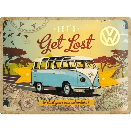 Nostalgic Art Lets Get Lost 30x40cm Large Metal Tin Sign Home/Garage Wall Decor