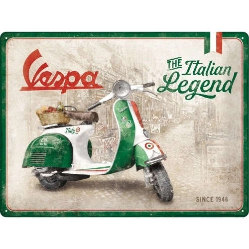 Nostalgic Art Vespa Italian Legend 30x40cm Large Metal Tin Sign Home Wall Decor