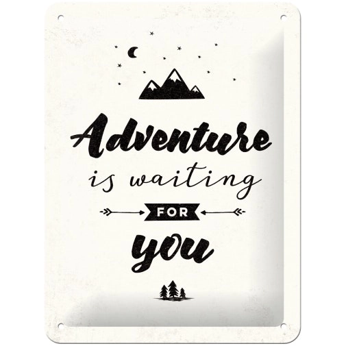 Nostalgic Art 15x20cm Small Wall Hanging Metal Sign Adventure is Waiting Decor