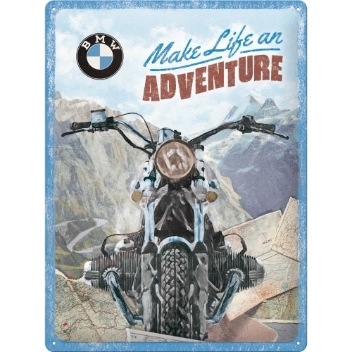 Nostalgic Art Large Sign 30x40cm Metal Hanging Decor BMW Make Life An Adventure