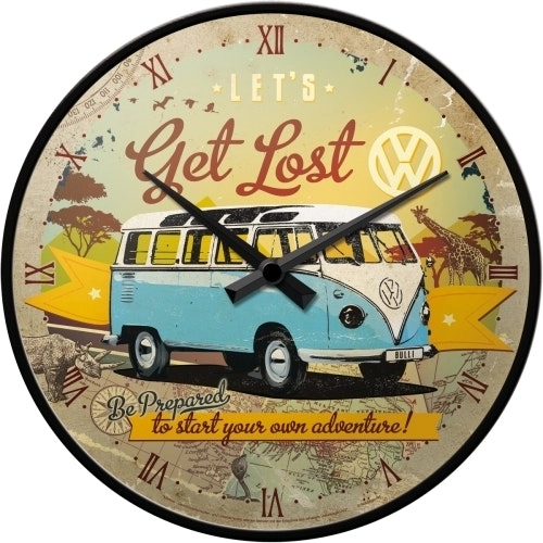 Nostalgic Art 30cm VW Get Lost Quartz Battery Operated Round Home Wall Clock