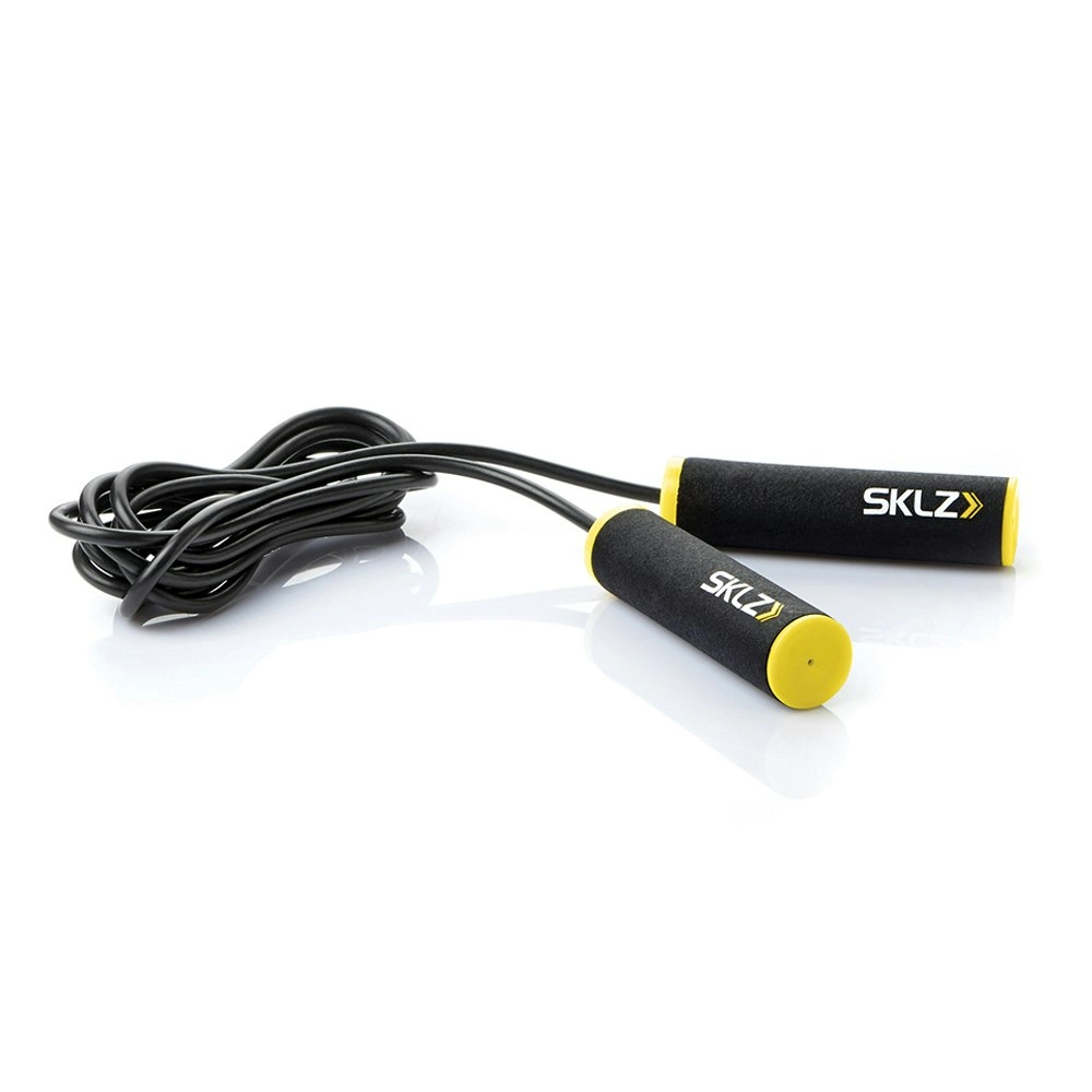 SKLZ 143" Adjustable Padded Grip Jump Skipping Rope Endurance Gym Training BLK