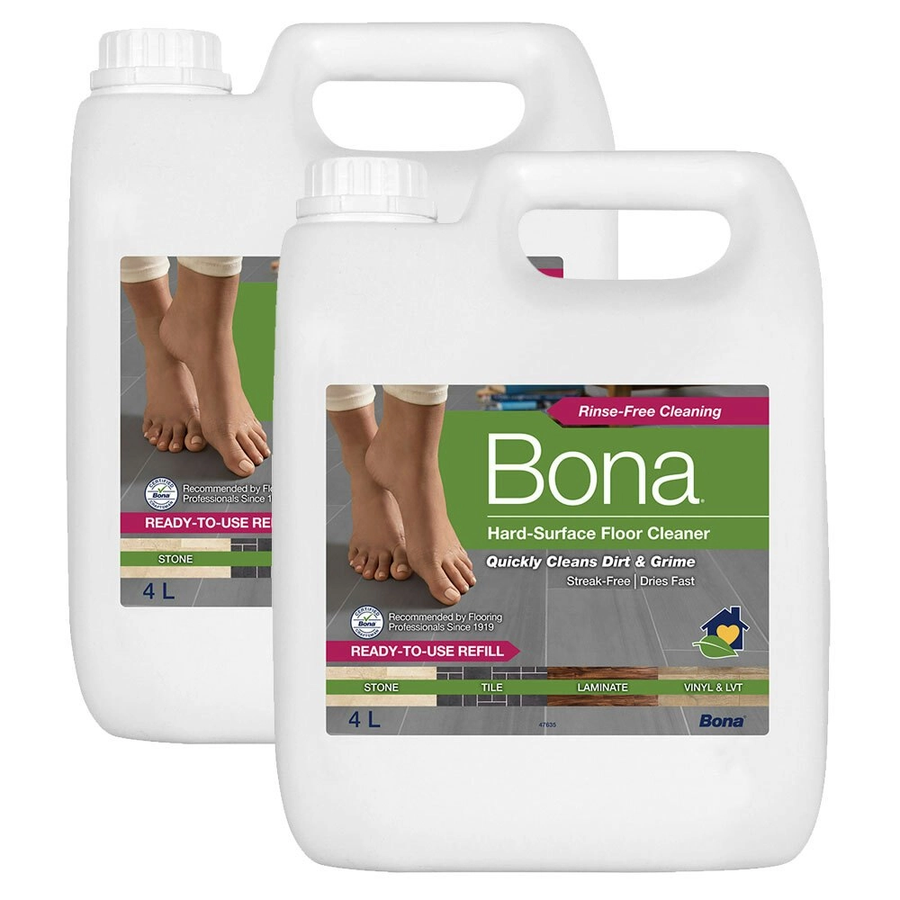 2PK Bona 4L Stone Tile & Laminate Refill Maintenance for Floor Surface Cleaning