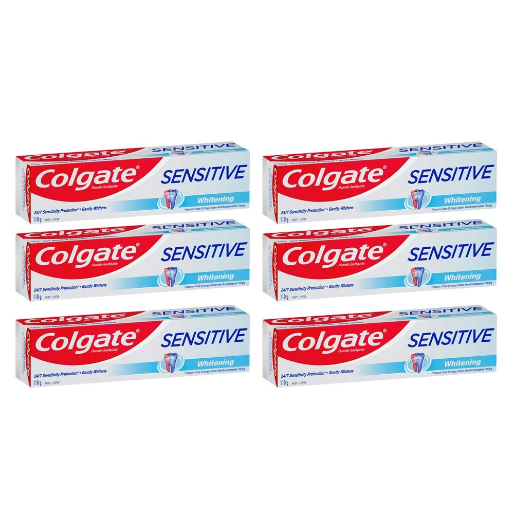 6x Colgate 110g Sensitive Fluoride Toothpaste Dental/Oral Care Whitening