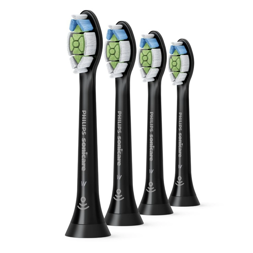 4pc Philips Sonicare Optimal White Brush Heads f/Sonicare Click-On Handles Black