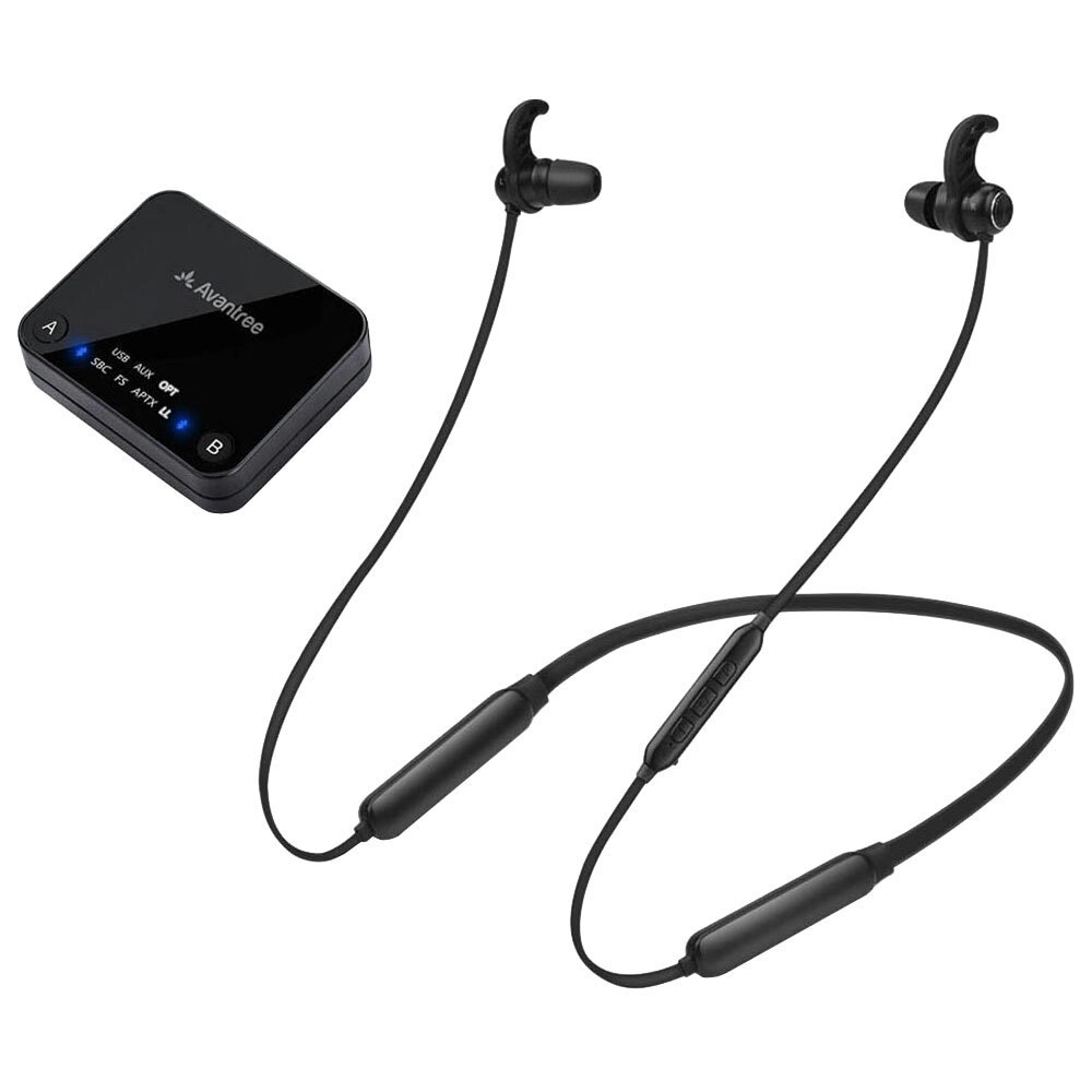 Avantree Wireless/Bluetooth In-Ear Headphones Transmitter Set For TV Watching