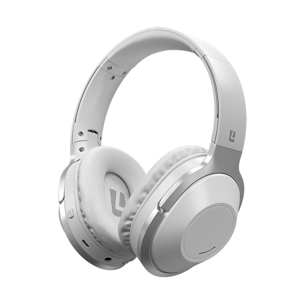 Liquid Ears Wireless/Bluetooth Over-Ear Foldable Headphones w/Built-In Mic White