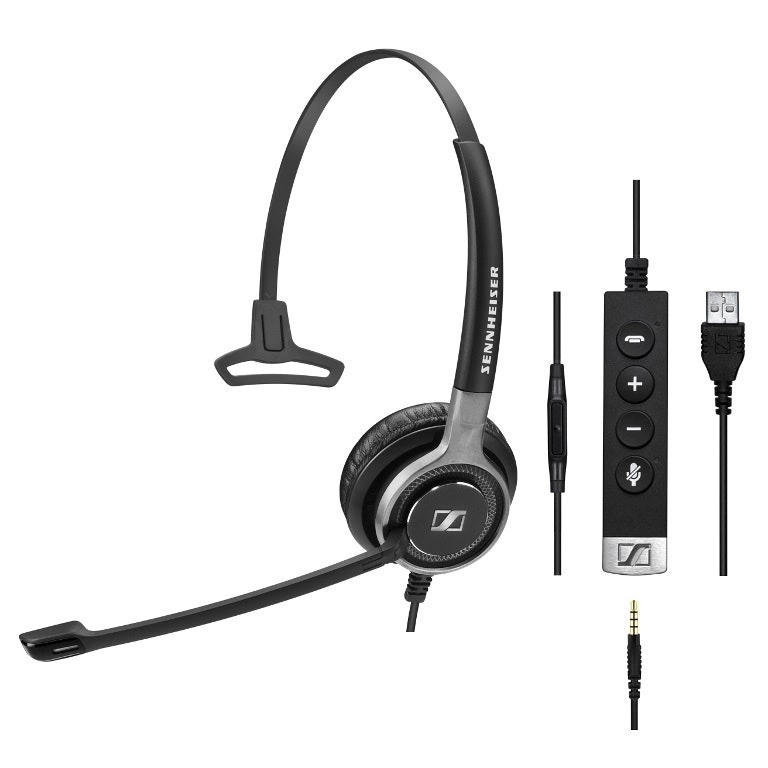 Sennheiser SC635 USB Wired Monaural UC Office Headset/Headphones f/ PC/Phone BLK